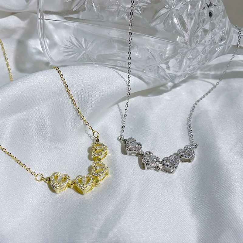 Naszyjnik z wisiorkiem w kształcie czterolistnej koniczyny i serca