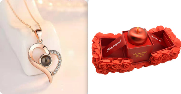 Zestaw Prezentowy dla drugiej osoby: Naszyjnik oraz Wieczny Kwiat w Pudełku